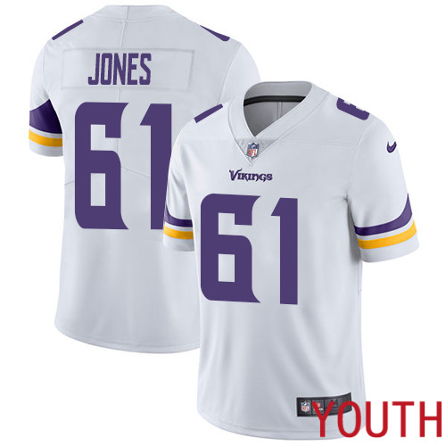 Minnesota Vikings #61 Limited Brett Jones White Nike NFL Road Youth Jersey Vapor Untouchable->youth nfl jersey->Youth Jersey